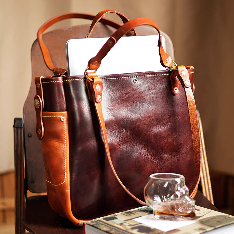 Vintage Italian Leather Tote Bag