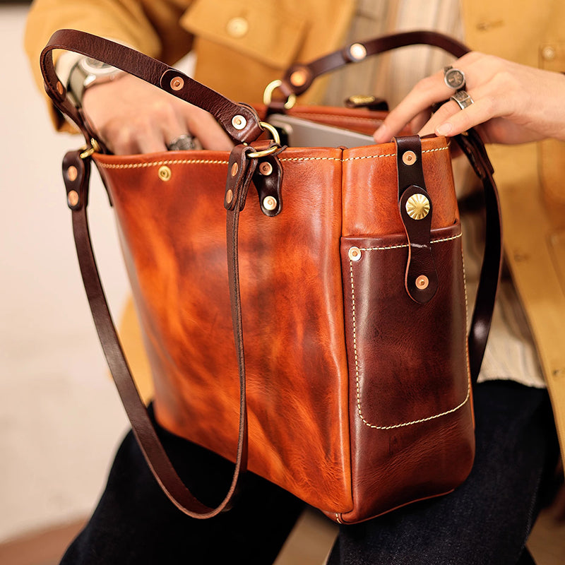 Vintage Italian Leather Tote Bag