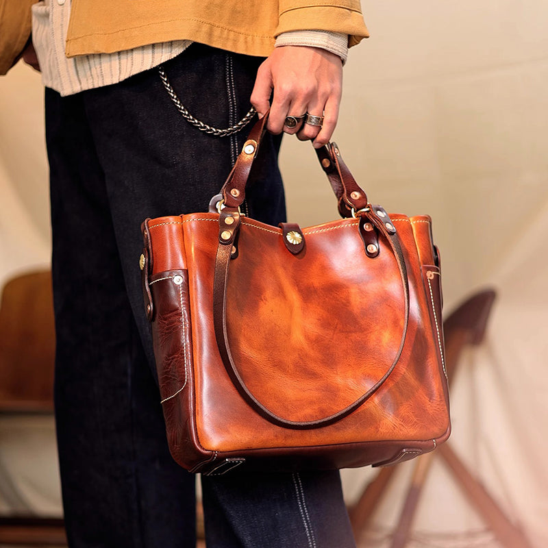 Vintage Italian Leather Tote Bag