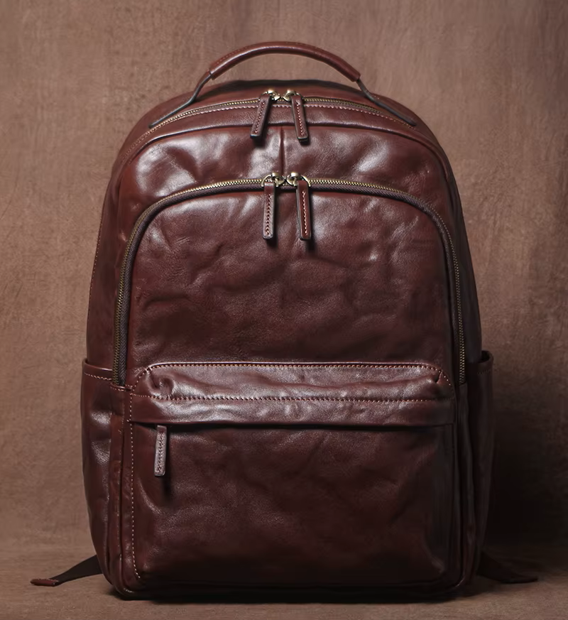 Heritage Craft Full-Grain Leather Laptop Backpack