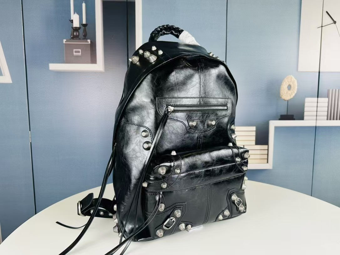 Cowhide Leather Studded Backpack