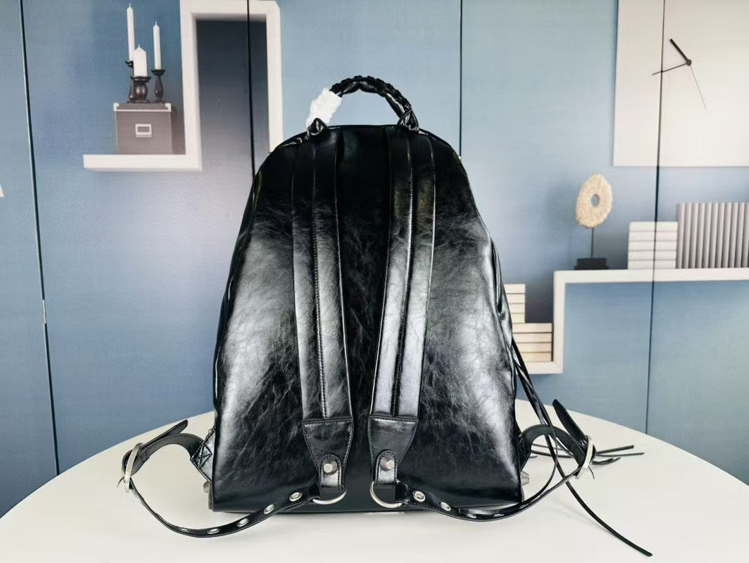 Cowhide Leather Studded Backpack