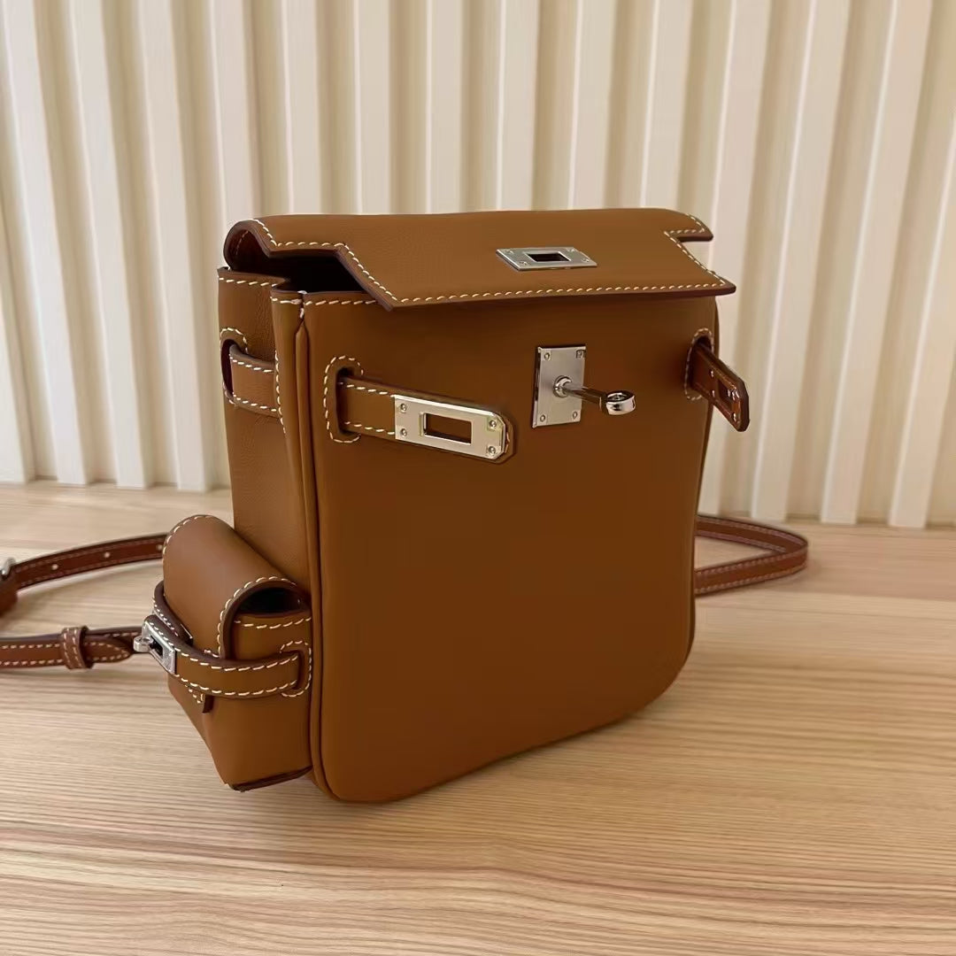 Versatile Leather Crossbody Backpack