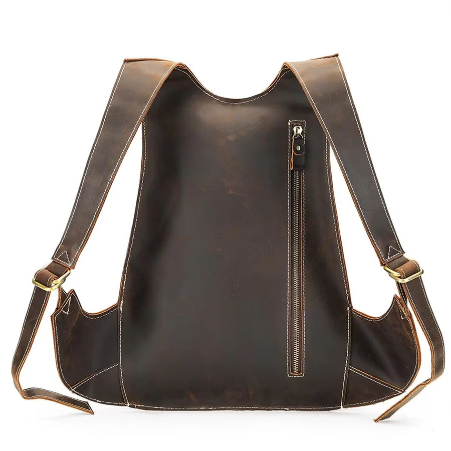 Cowhide Leather Backpack - Unique Casual Rucksack