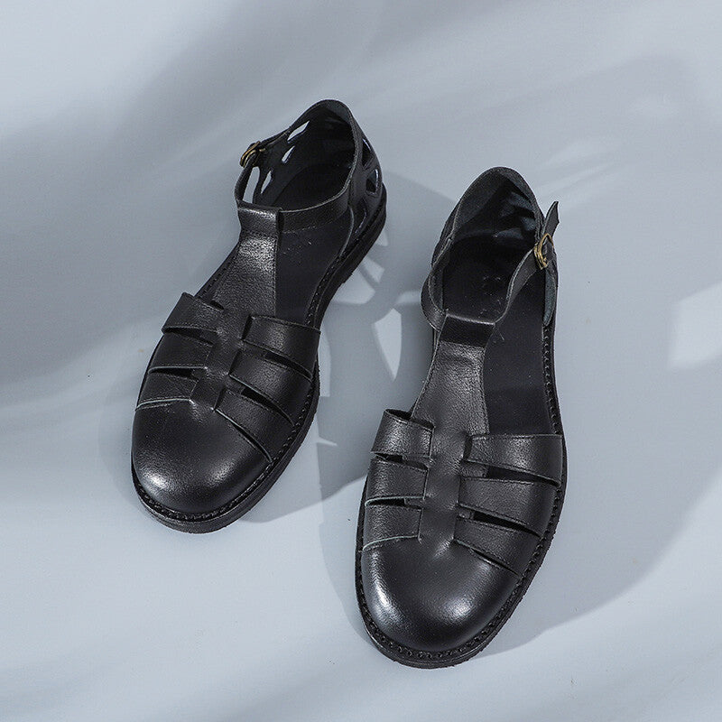 Aurelian Woven Leather Sandals