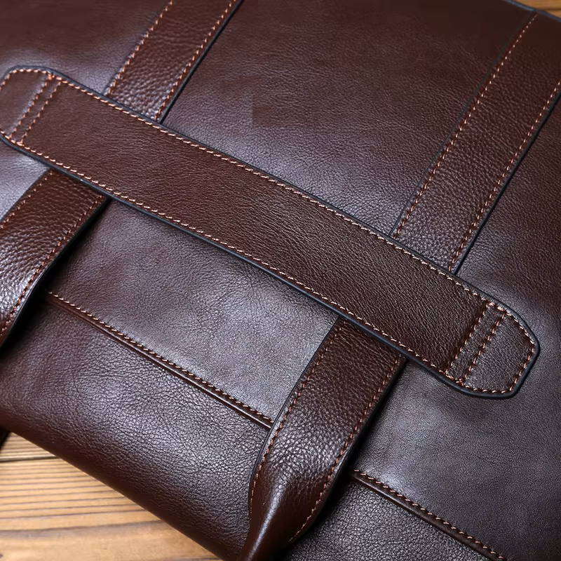 Natural Cowhide Leather Briefcase